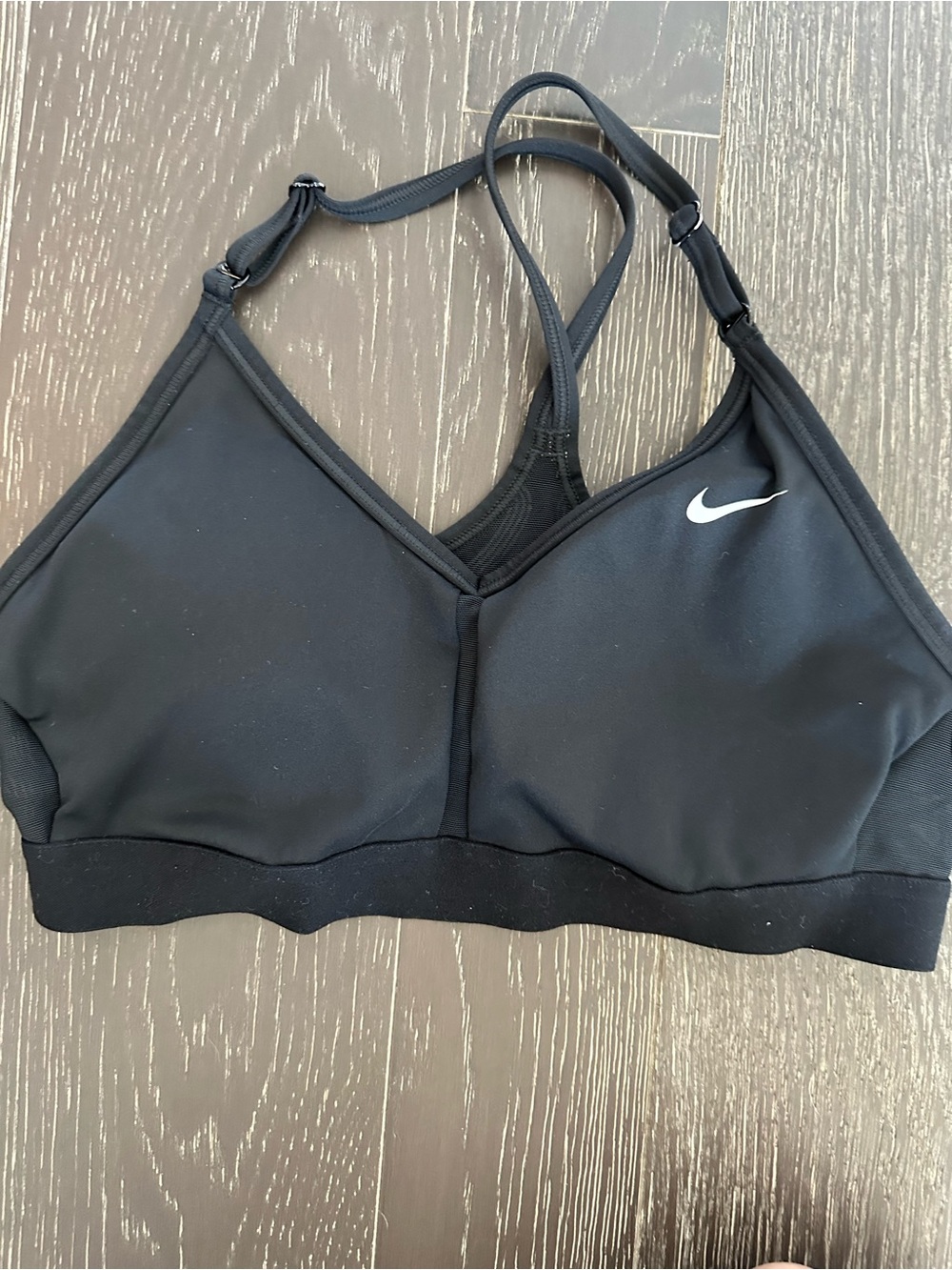 Nike Black Adjustable-Strap Sports Bra with Swoosh